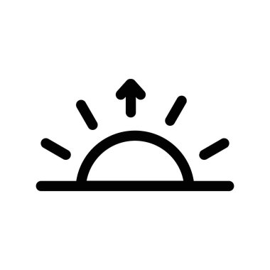 İnce çizgi ana hatları ve doğrusal vektör işareti ile gün doğumu simgesi belirlendi