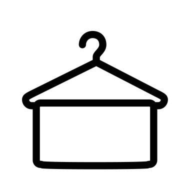 Havlu simgesi ince çizgi çizgisi biçimi ve doğrusal vektör işareti ile ayarlandı