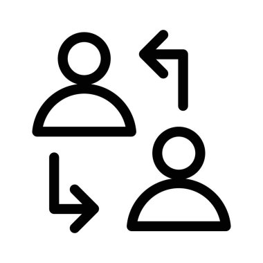 Kullanıcı etkileşimi simgesi ince çizgi ana hatları ve doğrusal vektör işareti ile ayarlandı