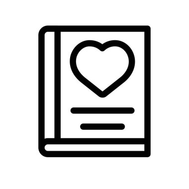 düğün albümü simgesi ince çizgi ana hatları ve doğrusal vektör işareti ile ayarlandı