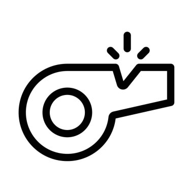 Islık simgesi ince çizgi ana hatları ve doğrusal vektör işareti ile ayarlandı