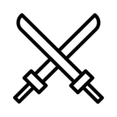 Xifos simgesi ince çizgi ana hatları ve doğrusal vektör işareti ile ayarlandı