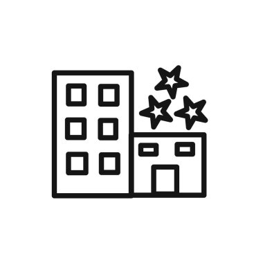 Web uygulaması için 3 yıldızlı otel simgesi doğrusal vektör grafik işareti ya da sembol