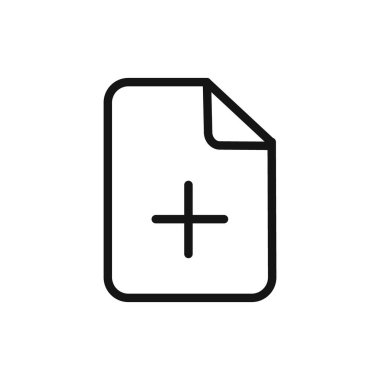Web uygulaması ui için yeni belge simgesi doğrusal vektör grafik işareti veya sembol ekle