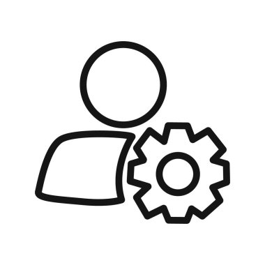 Yönetici simgesi doğrusal vektör grafik işareti veya web uygulaması ui için sembol