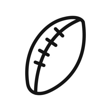 Amerikan Rugby topu ikonu lineer vektör grafik işareti veya web uygulaması ui için sembol