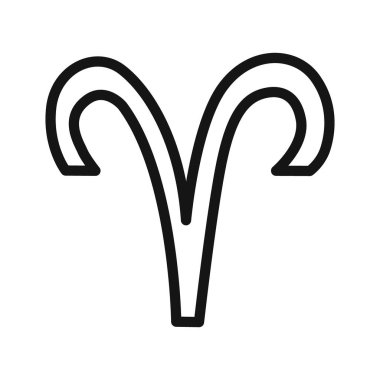 Aries zodiac işaret simgesi doğrusal vektör grafik işareti veya web uygulaması ui için sembol