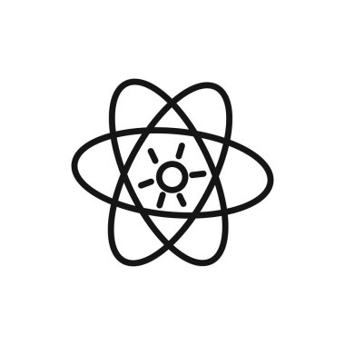 Atomik Bilimsel simge doğrusal vektör grafik işareti veya web uygulaması ui için sembol