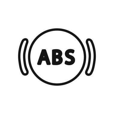 Otomotiv ABS simgesi doğrusal vektör grafik imzası veya web uygulaması ui için sembol