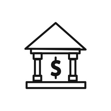 Web uygulaması ui için banka simgesi doğrusal vektör grafik işareti veya sembol