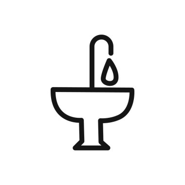 Banyo batırma simgesi doğrusal vektör grafik işareti veya web uygulaması ui için sembol