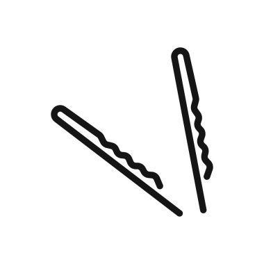 Bobby Pins ikon simgesi doğrusal vektör grafik işareti veya web uygulaması ui için sembol