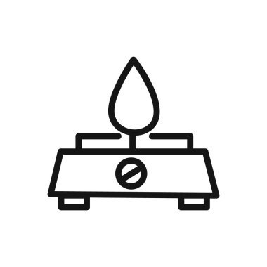 Web uygulaması ui için yazıcı Gaz Sobası simgesi doğrusal vektör grafik işareti veya sembol seti