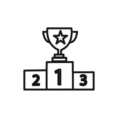 Şampiyon simgesi doğrusal vektör grafik işareti veya web uygulaması ui için sembol