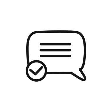 Web uygulaması ui için ileti simgesi doğrusal vektör grafik işaretini veya sembolünü kontrol et