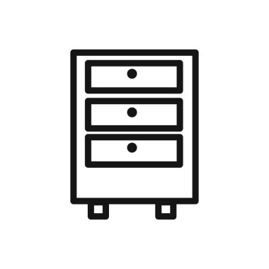 Çekmecelerin göğüs simgesi doğrusal vektör grafik işareti veya web uygulaması ui için sembol