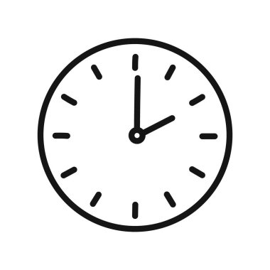 Web uygulaması ui için saat zaman simgesi doğrusal vektör grafik imzası veya sembol ayarlı