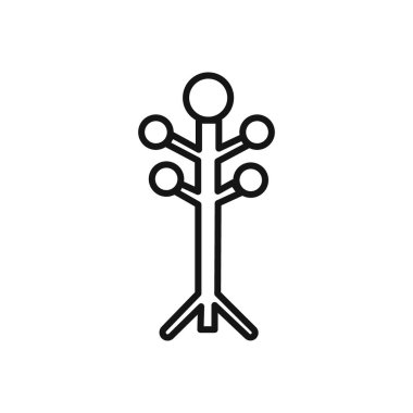 Coat Stand Simgesi doğrusal vektör grafik işareti veya web uygulaması ui için sembol
