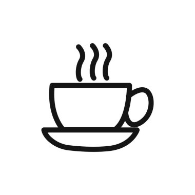 Kahve fincanı simgesi doğrusal vektör grafik işareti veya web uygulaması ui için sembol