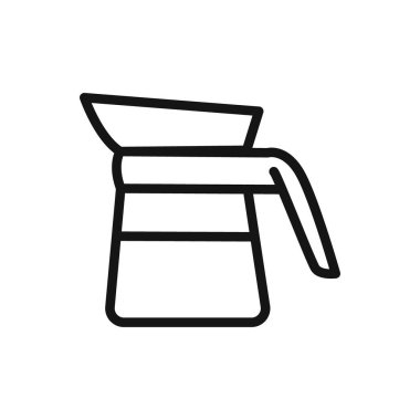 kahve demliği simgesi doğrusal vektör grafik işareti veya web uygulaması için sembol