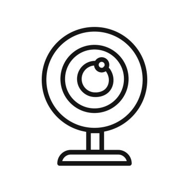 Web uygulaması ui için Dijital Webcam Simgesi doğrusal vektör grafik imzası veya sembol seti