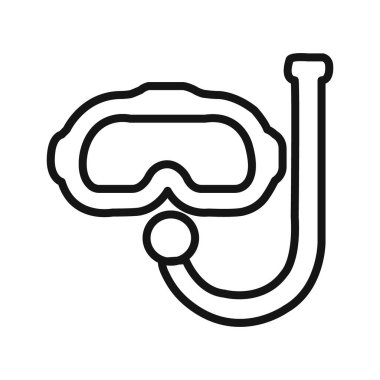 Dalış maskesi simgesi doğrusal vektör grafik işareti veya web uygulaması ui için sembol