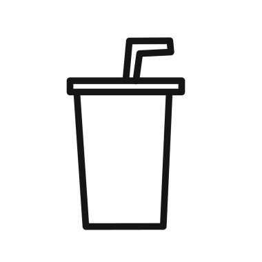 Web uygulaması ui için içecek ikonu doğrusal vektör grafik işareti veya sembol seti