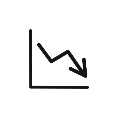 Ekonomik Kayıp simgesi doğrusal vektör grafik işareti veya web uygulaması ui için sembol