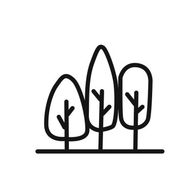 Forest Simgesi doğrusal vektör grafik işareti veya web uygulaması ui için sembol