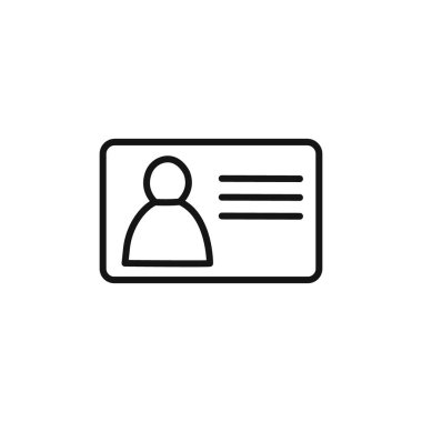 kimlik kartı simgesi doğrusal vektör grafik işareti veya web uygulaması ui için sembol