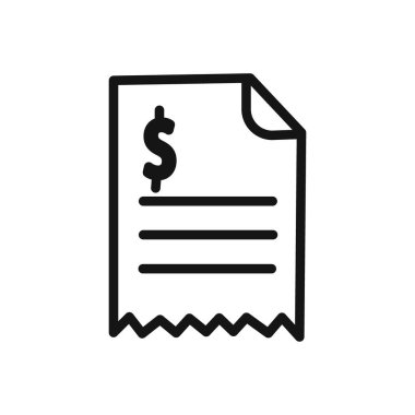 Fatura simgesi doğrusal vektör grafik işareti veya web uygulaması ui için sembol
