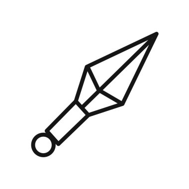Kunai bıçak ikonu fırlatma lineer vektör grafik işareti veya web uygulaması ui için sembol