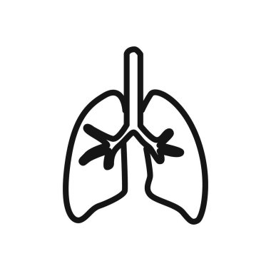 Ciğerler Simge doğrusal vektör grafik işareti veya web uygulaması ui için sembol