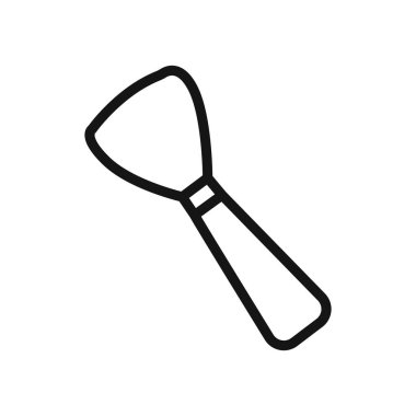 Makyaj fırçası simgesi doğrusal vektör grafik işareti veya web uygulaması ui için sembol