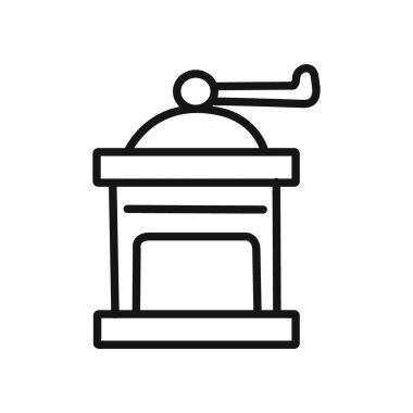 Elle kahve öğütücü simgesi doğrusal vektör grafik işareti veya web uygulaması ui için sembol