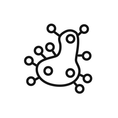 Web uygulaması için mikrop simgesi doğrusal vektör grafik işareti veya sembol seti