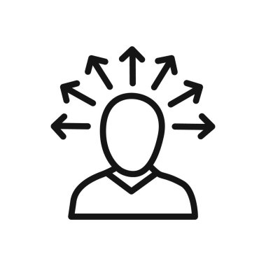 Web uygulaması ui için zihin farkındalığı simgesi doğrusal vektör grafik imzası veya sembol