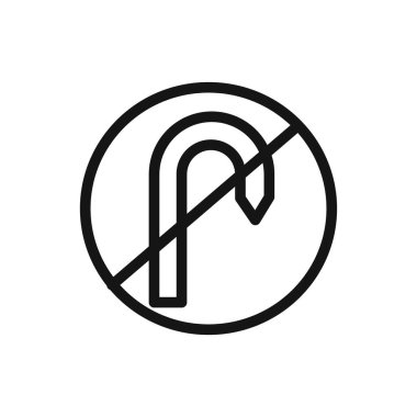 Web uygulaması ui için U dönüş simgesi doğrusal vektör grafik işareti veya sembol yok