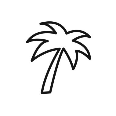 Palmiye ağacı simgesi doğrusal vektör grafik işareti veya web uygulaması ui için sembol