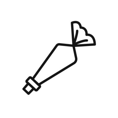 Pastacılık Torbası Simgesi doğrusal vektör grafik imzası veya web uygulaması ui için sembol