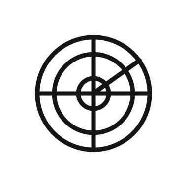 Radar algılama simgesi doğrusal vektör grafik işareti veya web uygulaması ui için sembol