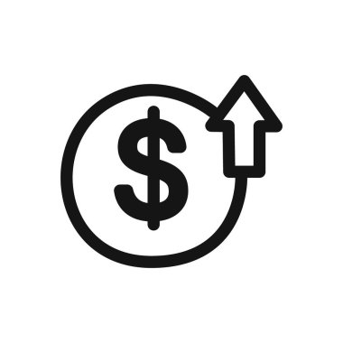 Yükselen fiyat simgesi doğrusal vektör grafik işareti veya web uygulaması ui için sembol