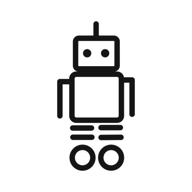 Robot Simgesi doğrusal vektör grafik işareti veya web uygulaması için sembol
