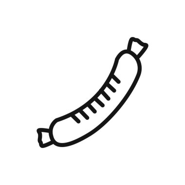 Sosis simgesi doğrusal vektör grafik işareti veya web uygulaması ui için sembol