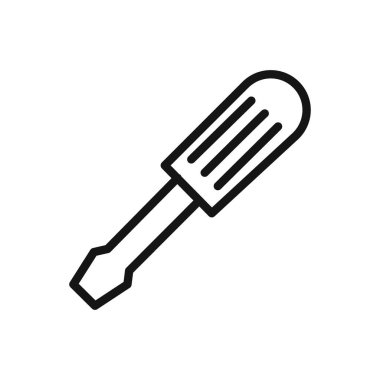 Web uygulaması ui için tornavida simgesi doğrusal vektör grafik imzası veya sembol seti