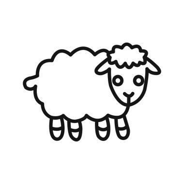 Koyun simgesi doğrusal vektör grafik işareti veya web uygulaması ui için sembol