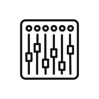 Ses karıştırıcı simgesi doğrusal vektör grafik işareti veya web uygulaması ui için sembol