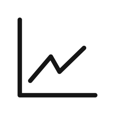 İstatistiksel Yukarı simge doğrusal vektör grafik işareti veya web uygulaması ui için sembol