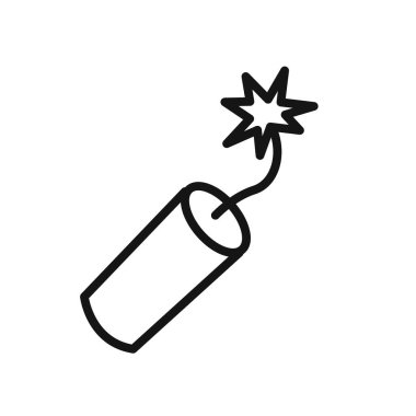 TNT dinamit Simgesi doğrusal vektör grafik işareti veya web uygulaması ui için sembol