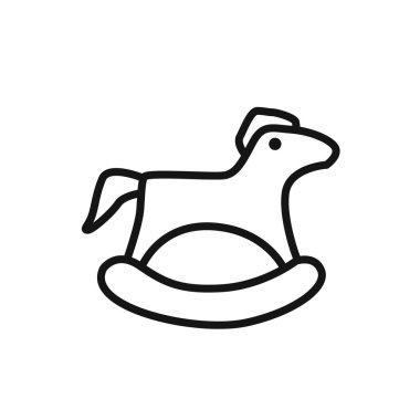 Oyuncak at sallanan sandalye ikonu doğrusal vektör grafik işareti veya web uygulaması ui için sembol